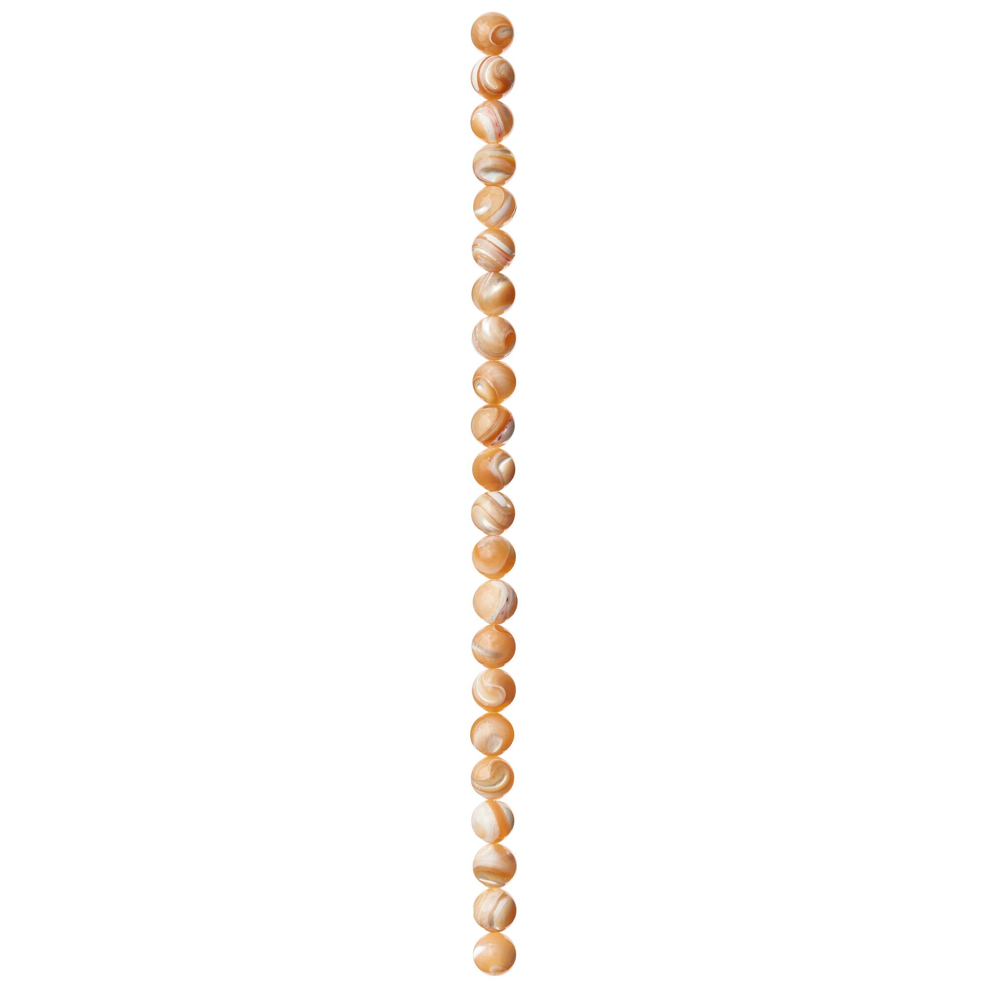 Natural Mother of Pearl Round Beads, 8mm Bead Landing™